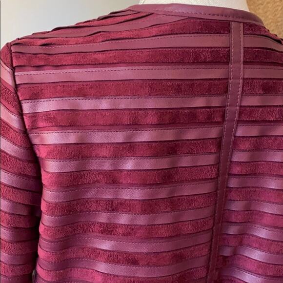 The Limited Burgundy Jacket with Leather-like Strips Medium - Picture 5 of 8
